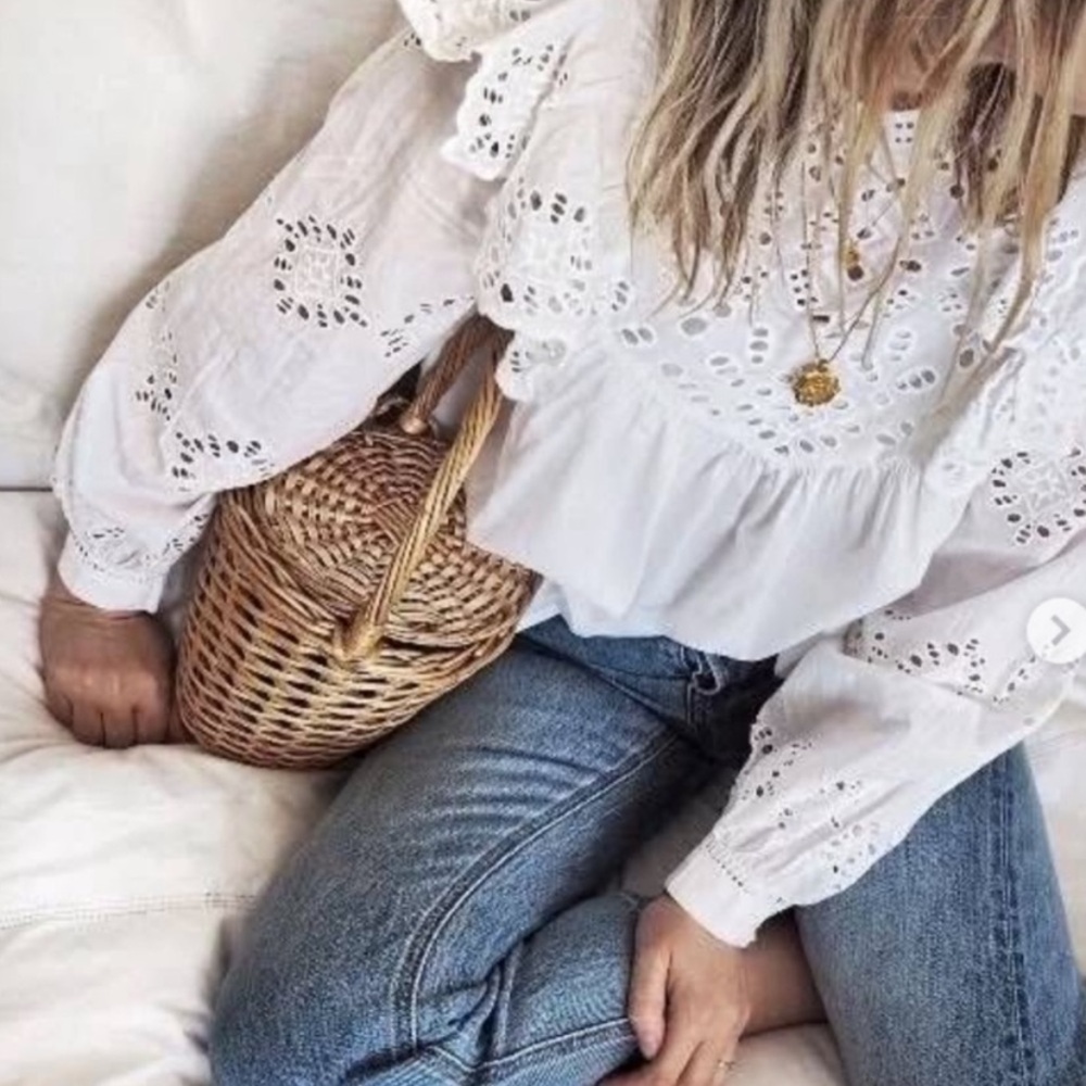 H & M eyelet blouse